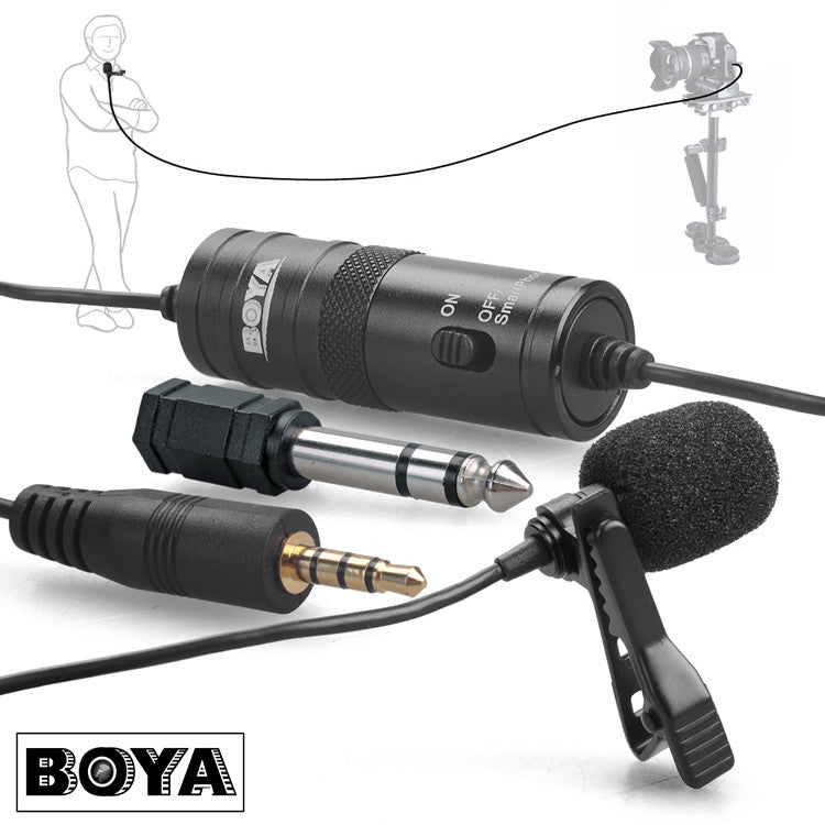 BOYA BY-M1 Omnidirectional Camera Lavalier Condenser Microphone Mic for DSLR iPhone Smartphones