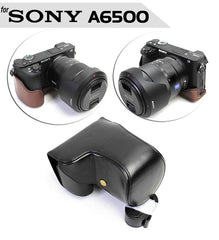 Leather Case Holster for Sony A6500 16-70mm or 18-55mm