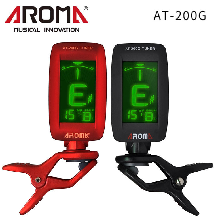 AROMA AT-200G Clip-on Electric Tuner 3 Color Backlit Screen for Zither Player
