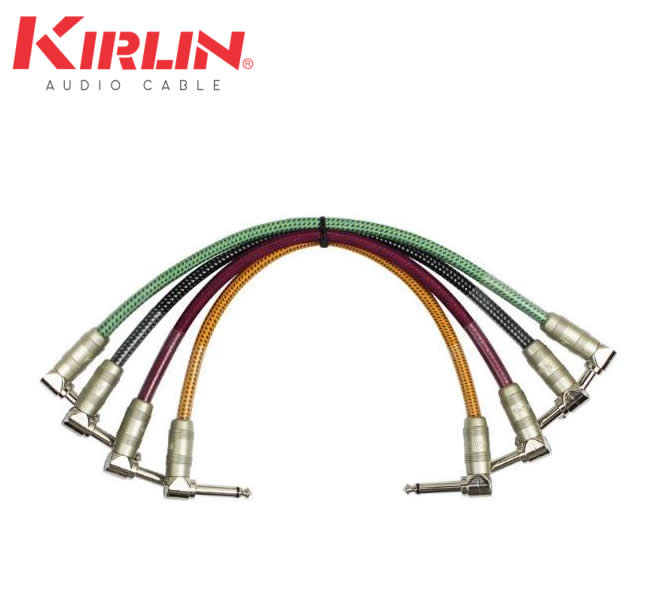 KIRLIN IW4-203PR 1FT 1/4-Inch Plugs Tweed Woven Guitar Patch Cable