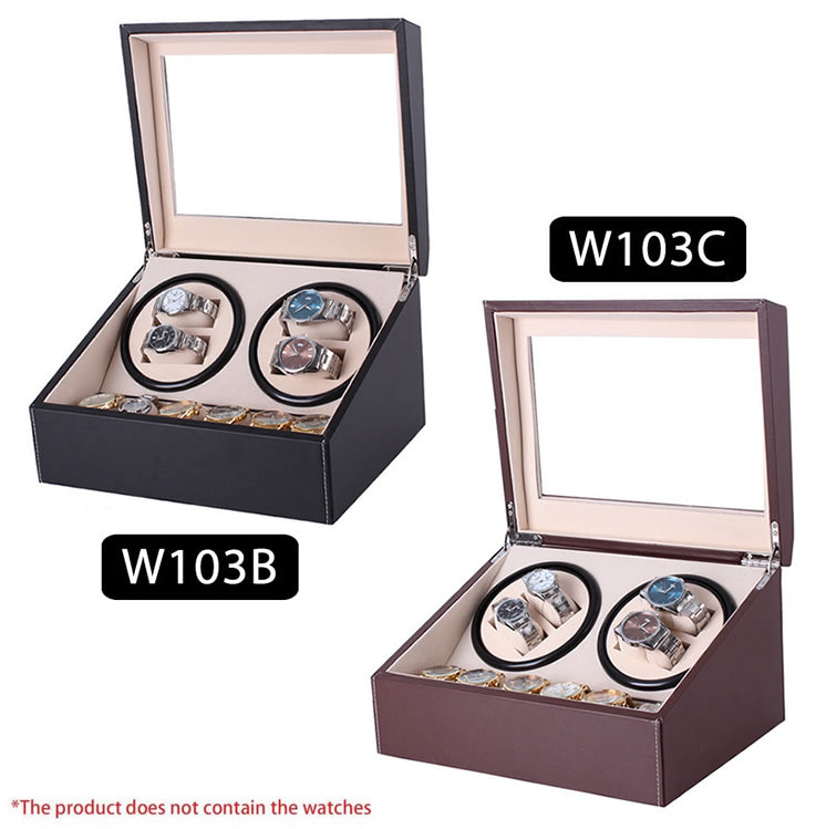 TAIYU Double Head 4 Slots PU Leather Watch Winder Display Box
